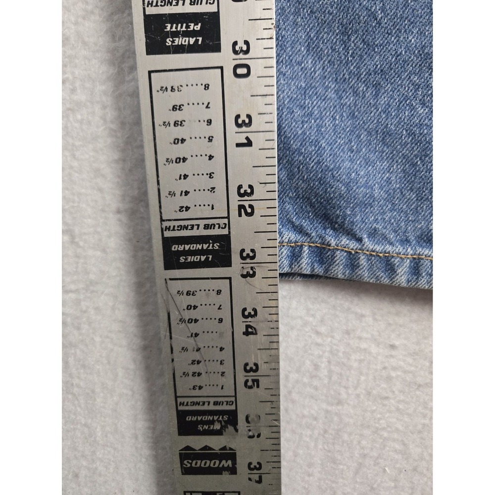 Eddie Bauer Womens Jeans Size 14 Tall High Rise Tapered Blue - Picture 9 of 11